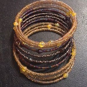 Multi colored micro bead wrap bracelet